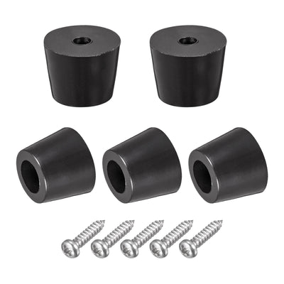 Harfington 15mm W x 12mm H Rubber Bumper Feet, Stainless Steel Screws and Washer 16pcs