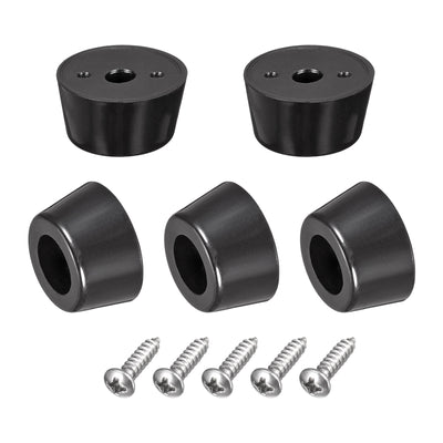Harfington 15mm W x 7mm H Rubber Bumper Feet, Stainless Steel Screws and Washer 16pcs