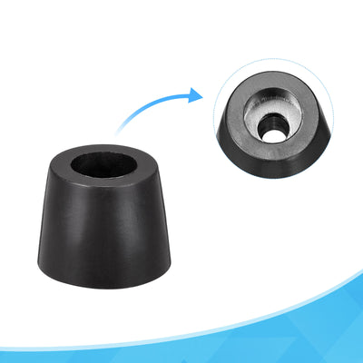 Harfington 16mm W x 12mm H Rubber Bumper Feet, Stainless Steel Screws and Washer 50pcs