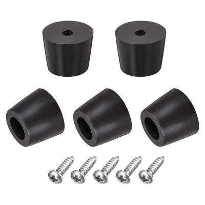 Harfington 16mm W x 12mm H Rubber Bumper Feet, Stainless Steel Screws and Washer 50pcs