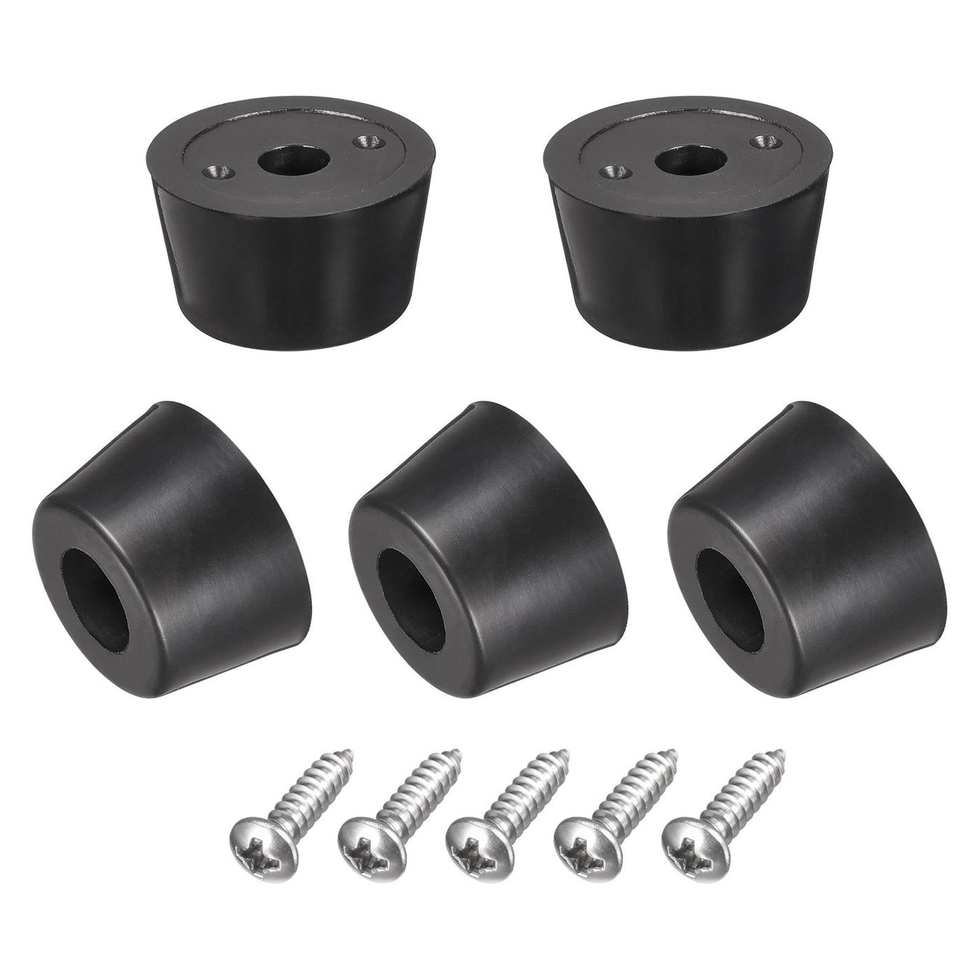 Harfington 16mm W x 10mm H Rubber Bumper Feet, Stainless Steel Screws and Washer 40pcs