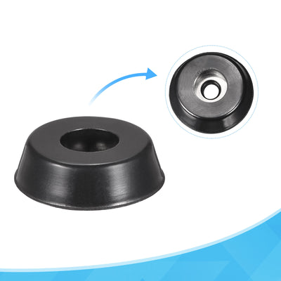 Harfington 17mm W x 5mm H Rubber Bumper Feet, Stainless Steel Screws and Washer 36pcs