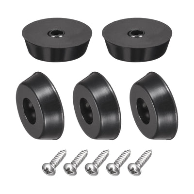 Harfington 17mm W x 5mm H Rubber Bumper Feet, Stainless Steel Screws and Washer 36pcs