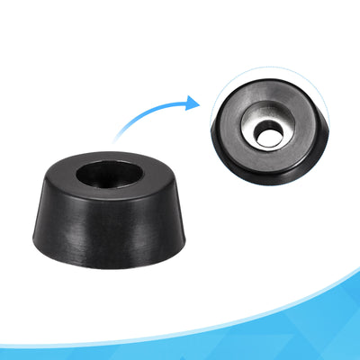 Harfington 17mm W x 8mm H Rubber Bumper Feet, Stainless Steel Screws and Washer 16pcs