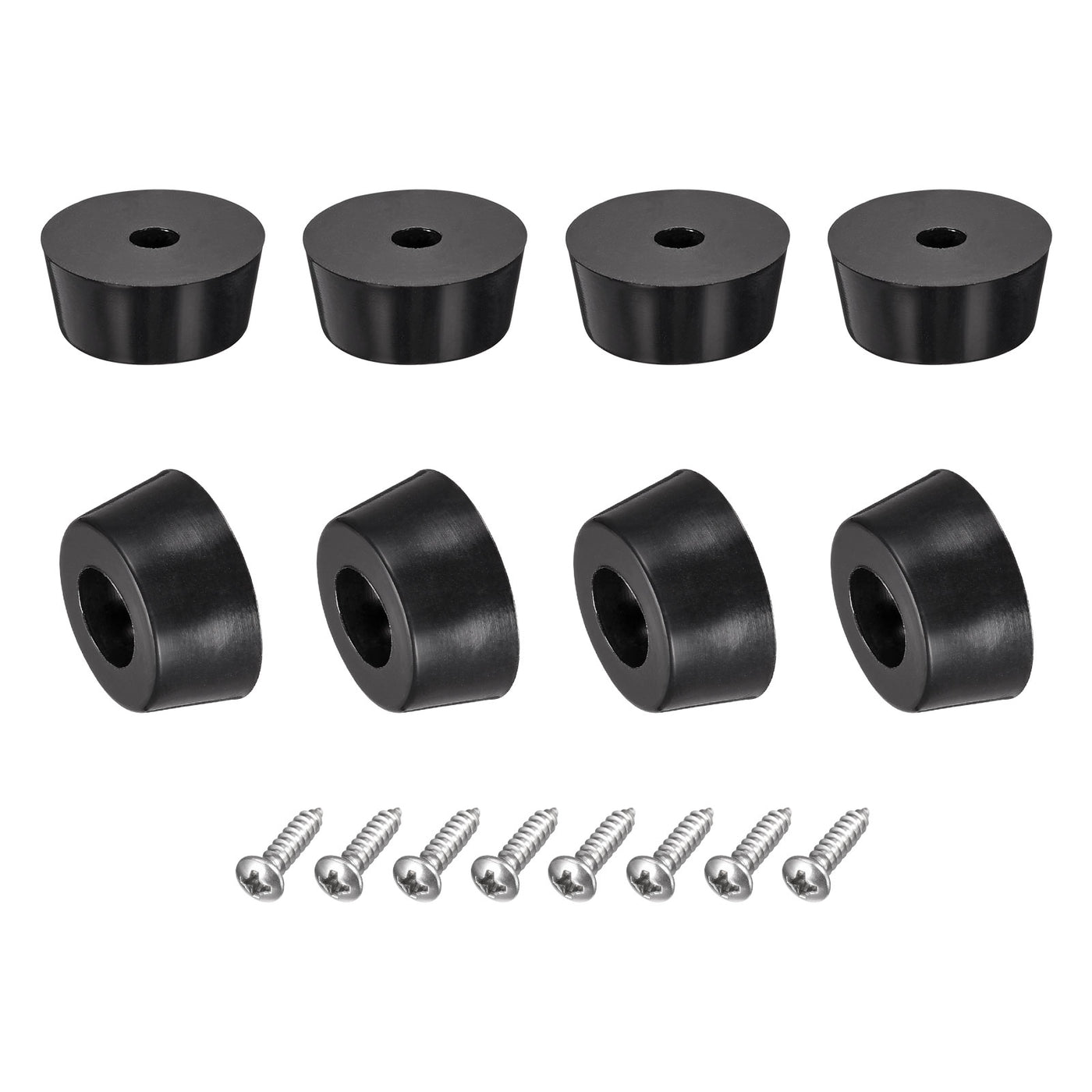 Harfington 17mm W x 8mm H Rubber Bumper Feet, Stainless Steel Screws and Washer 16pcs