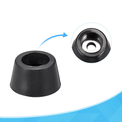 Harfington 18mm W x 10mm H Rubber Bumper Feet, Stainless Steel Screws and Washer 50pcs