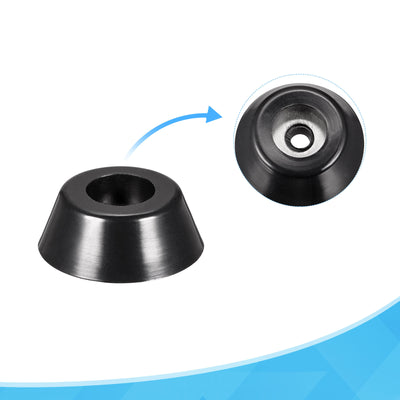 Harfington 19mm W x 7mm H Rubber Bumper Feet, Stainless Steel Screws and Washer 36pcs