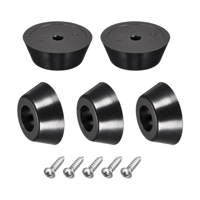Harfington 19mm W x 7mm H Rubber Bumper Feet, Stainless Steel Screws and Washer 36pcs