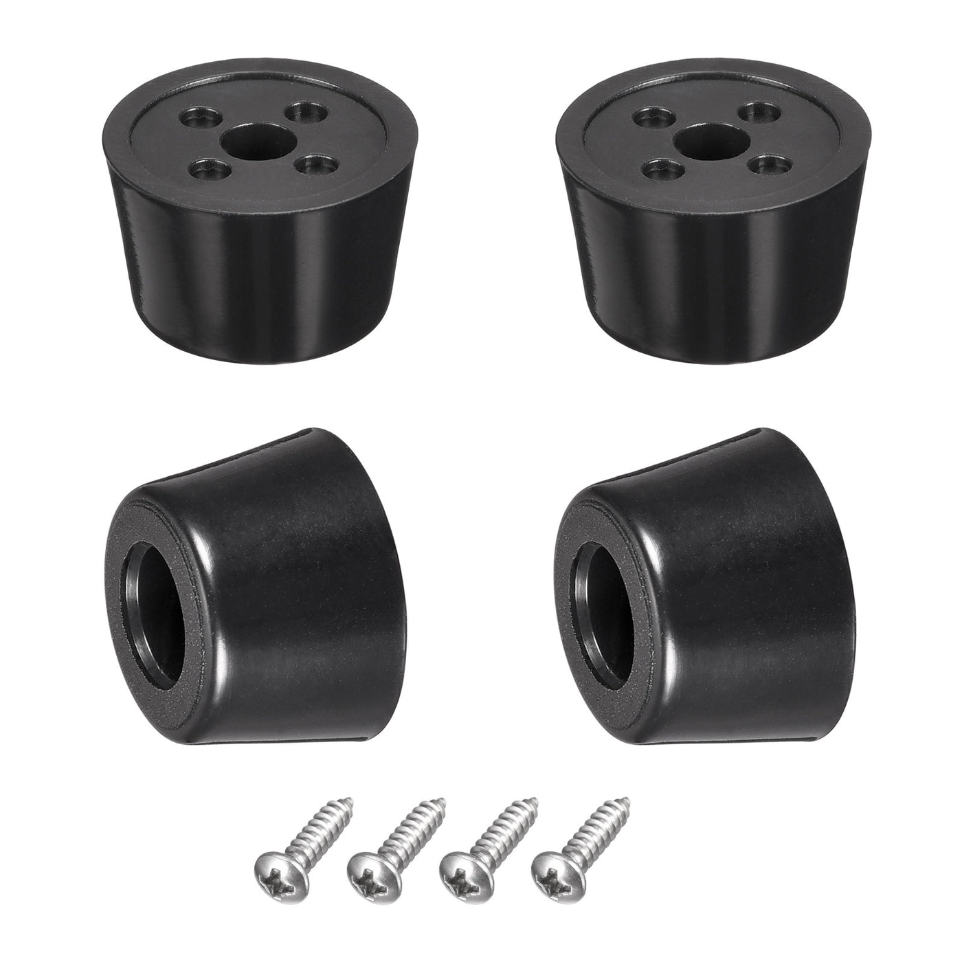 Harfington 19mm W x 12mm H Rubber Bumper Feet, Stainless Steel Screws and Washer 4pcs