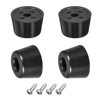 Harfington 19mm W x 12mm H Rubber Bumper Feet, Stainless Steel Screws and Washer 4pcs
