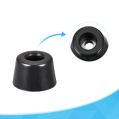 Harfington 19mm W x 12mm H Rubber Bumper Feet, Stainless Steel Screws and Washer 12pcs