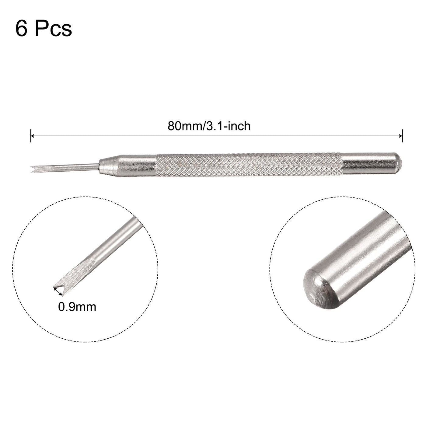 Harfington Watch Spring Bar Tool 0.9mm "V" End Watch Spring Link Pin Removal Tool for Watch Repair 6 Pcs