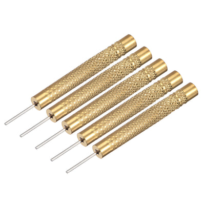 Harfington Watch Band Pin Punch 0.9mm Dia Brass Watch Straps Link Pin Remover Repair Tools Gold Tone 5 Pcs