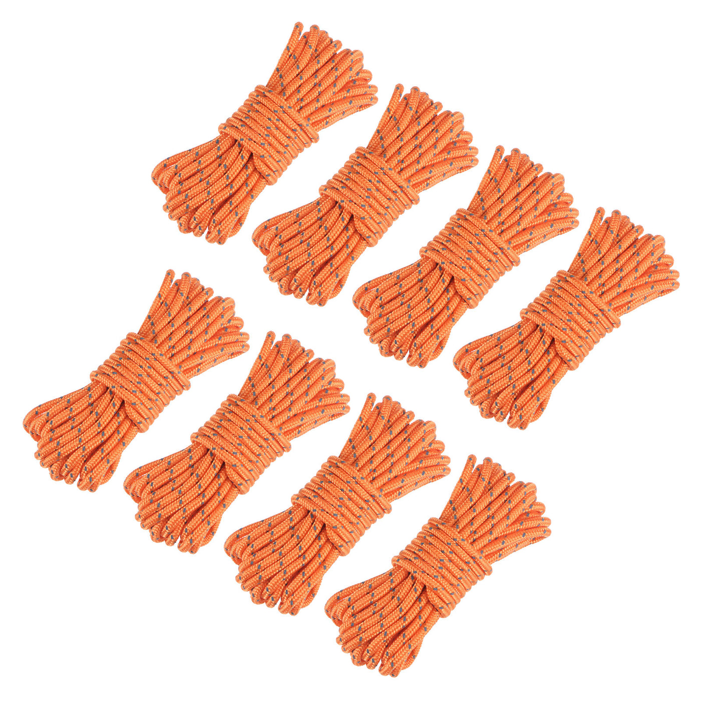 Harfington Tent Rope 3mm 13.12ft Polyester Cord Fluorescent Reflective Orange 8Pcs
