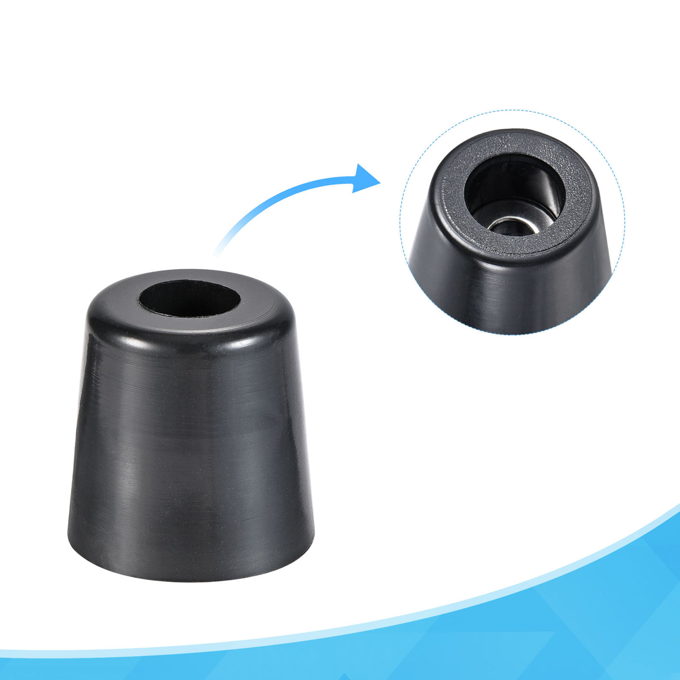 Harfington Rubber Bumper Feet,  Round Pads with Stainless Steel Washer and Screws for Appliances, Electronics