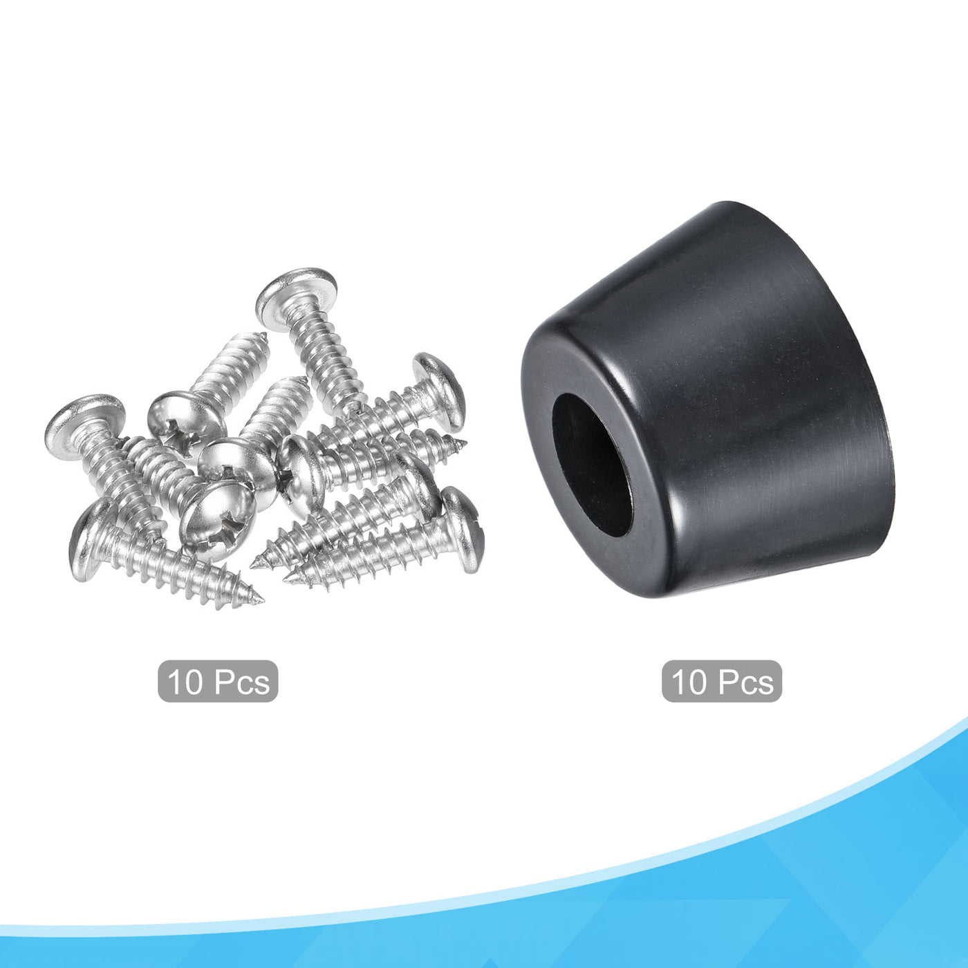 Harfington Rubber Bumper Feet,  Round Pads with Stainless Steel Washer and Screws for Appliances, Electronics