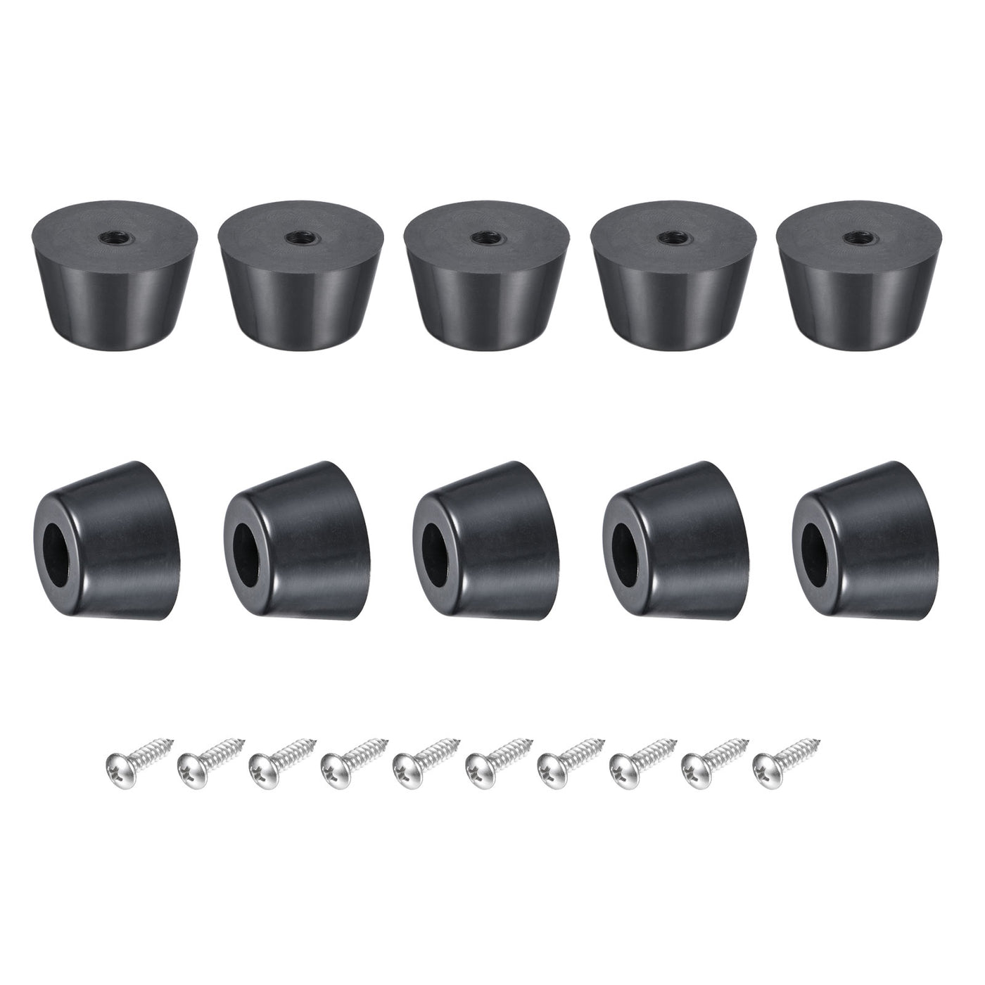 Harfington Rubber Bumper Feet,  Round Pads with Stainless Steel Washer and Screws for Appliances, Electronics