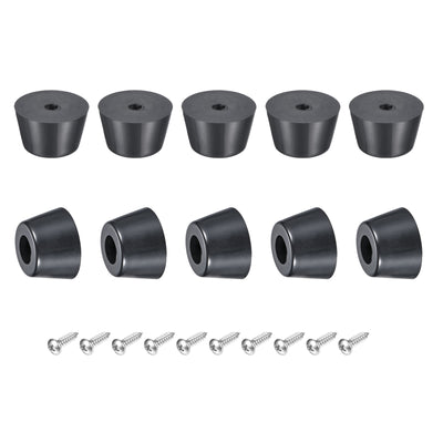 Harfington Rubber Bumper Feet,  Round Pads with Stainless Steel Washer and Screws for Appliances, Electronics