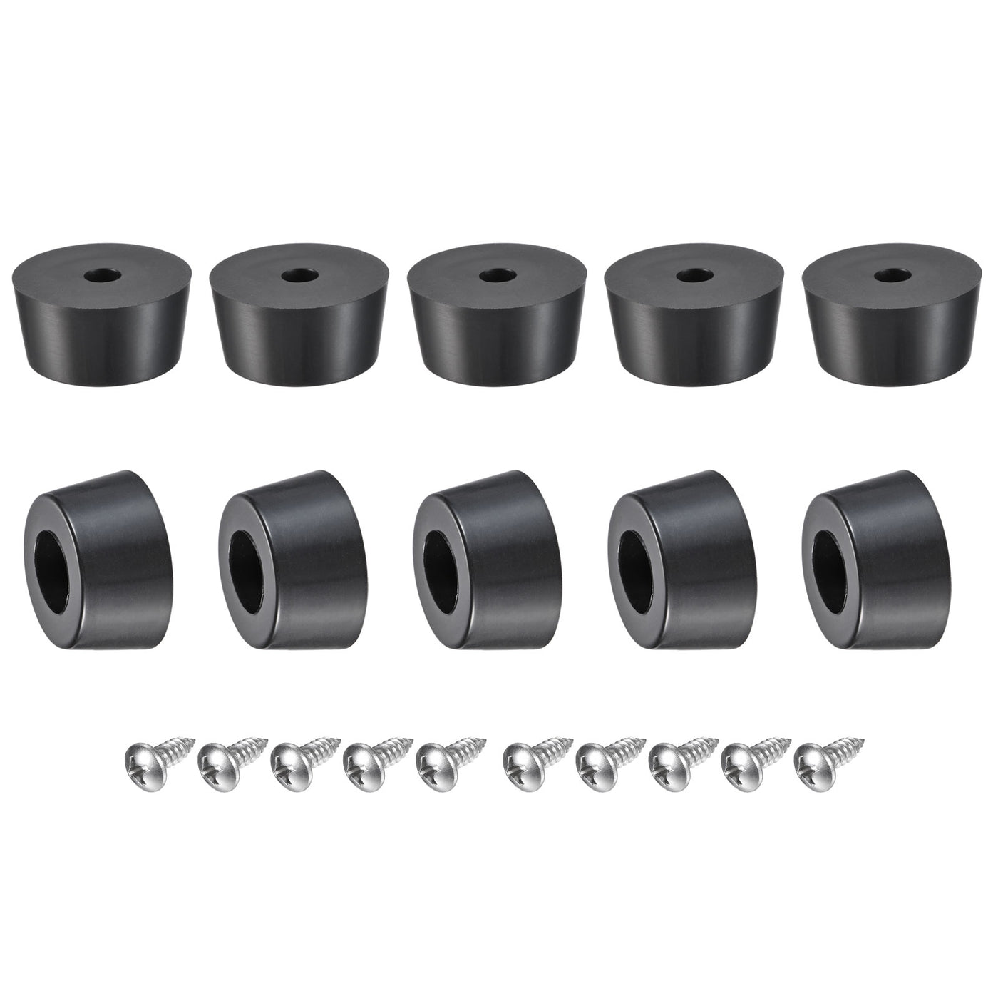 Harfington Rubber Bumper Feet,  Round Pads with Stainless Steel Washer and Screws for Appliances, Electronics