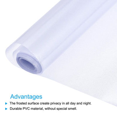 Harfington Privacy Window Film PVC Frosted 98.4"x1.7" Covering for Bathroom Office Clear