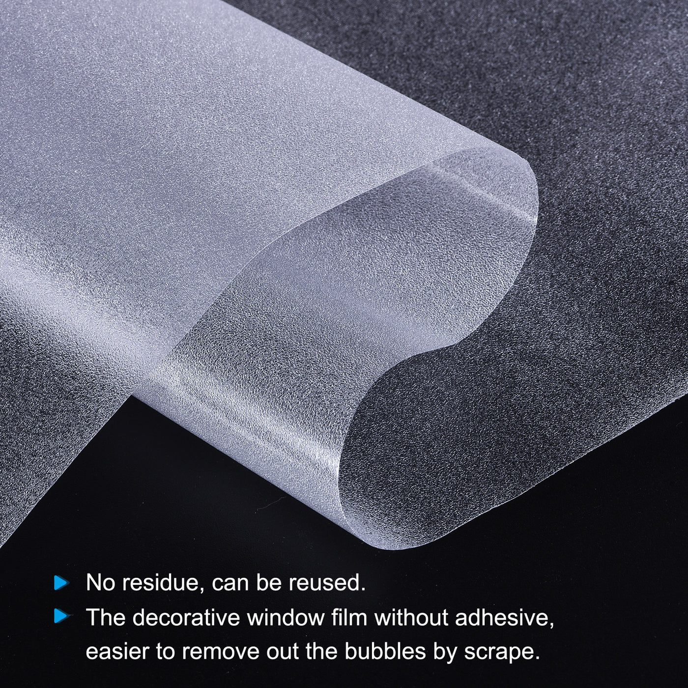 Harfington Privacy Window Film PVC Frosted 98.4"x1.7" Covering for Bathroom Office Clear