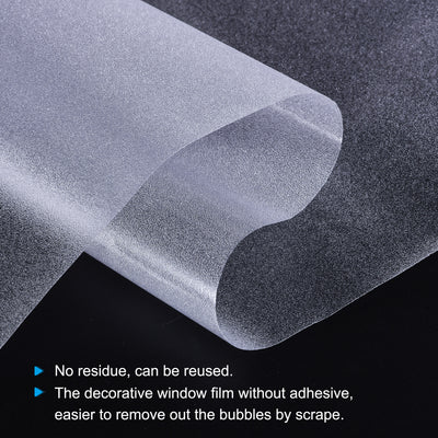 Harfington Privacy Window Film PVC Frosted 98.4"x1.7" Covering for Bathroom Office Clear