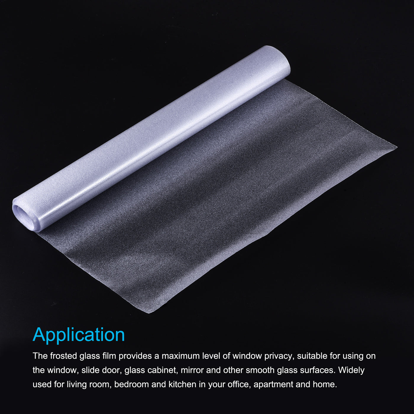 Harfington Privacy Window Film PVC Frosted 98.4"x1.7" Covering for Bathroom Office Clear