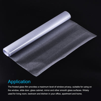 Harfington Privacy Window Film PVC Frosted 98.4"x1.7" Covering for Bathroom Office Clear