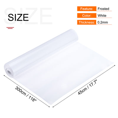 Harfington Privacy Window Film PVC Frosted 118"x17.7" Covering for Bathroom Office White