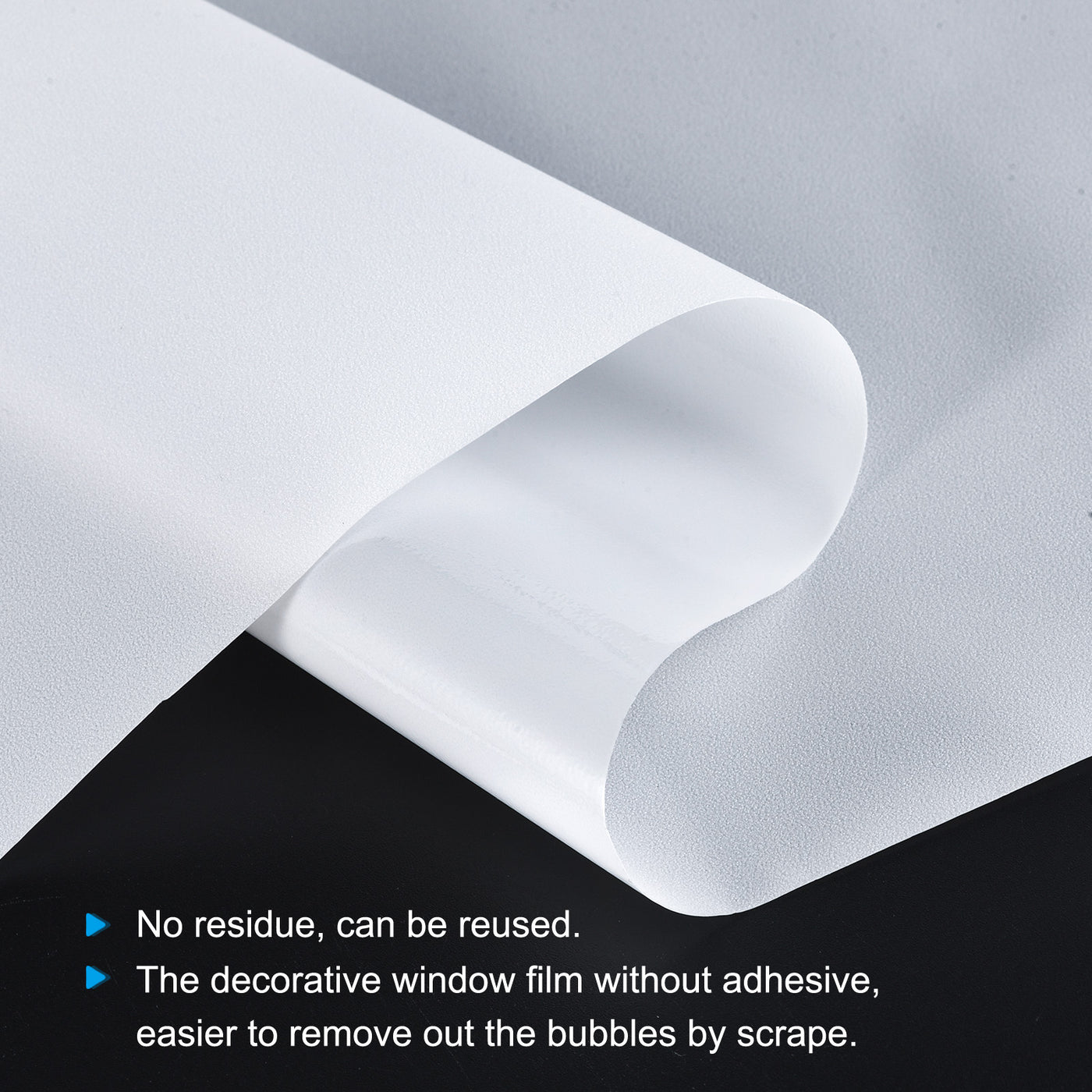 Harfington Privacy Window Film PVC Frosted 118"x17.7" Covering for Bathroom Office White