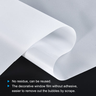 Harfington Privacy Window Film PVC Frosted 118"x17.7" Covering for Bathroom Office White