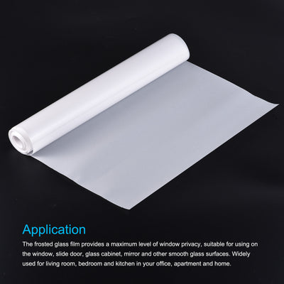 Harfington Privacy Window Film PVC Frosted 118"x17.7" Covering for Bathroom Office White