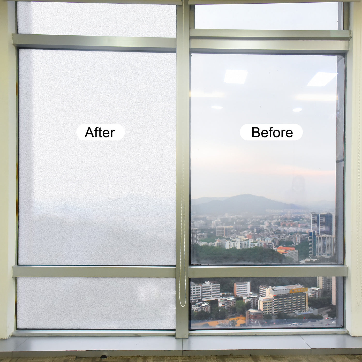 Harfington Privacy Window Film PVC Frosted 118"x17.7" Covering for Bathroom Office White