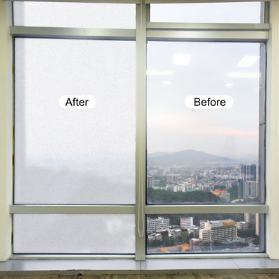 Harfington Privacy Window Film PVC Frosted 118"x17.7" Covering for Bathroom Office White