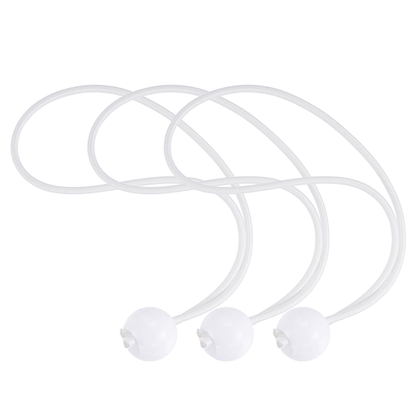 Harfington Ball Cords Elastic String, 200mm/8 Inch Ropes Tie Down Tarp Straps for Camping Canopy Tent Cargo, White Pack of 6