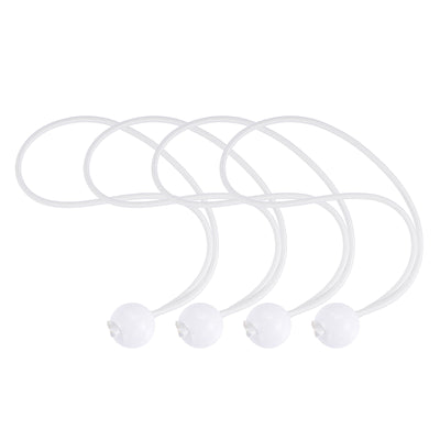 Harfington Ball Cords Elastic String, 200mm/8 Inch Ropes Tie Down Tarp Straps for Camping Canopy Tent Cargo, White Pack of 25