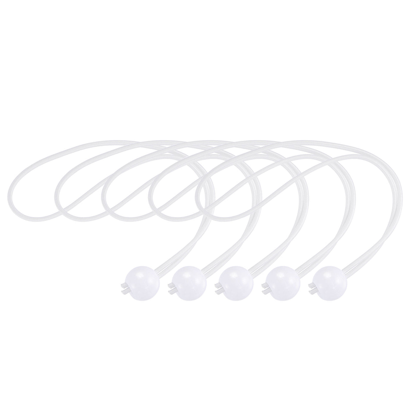 Harfington Ball Cords Elastic String, 250mm/10 Inch Ropes Tie Down Tarp Straps for Camping Canopy Tent Cargo, White Pack of 25