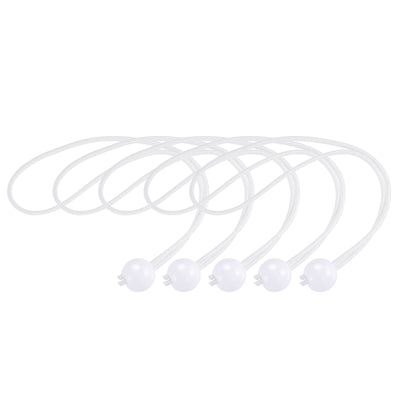 Harfington Ball Cords Elastic String, 250mm/10 Inch Ropes Tie Down Tarp Straps for Camping Canopy Tent Cargo, White Pack of 25