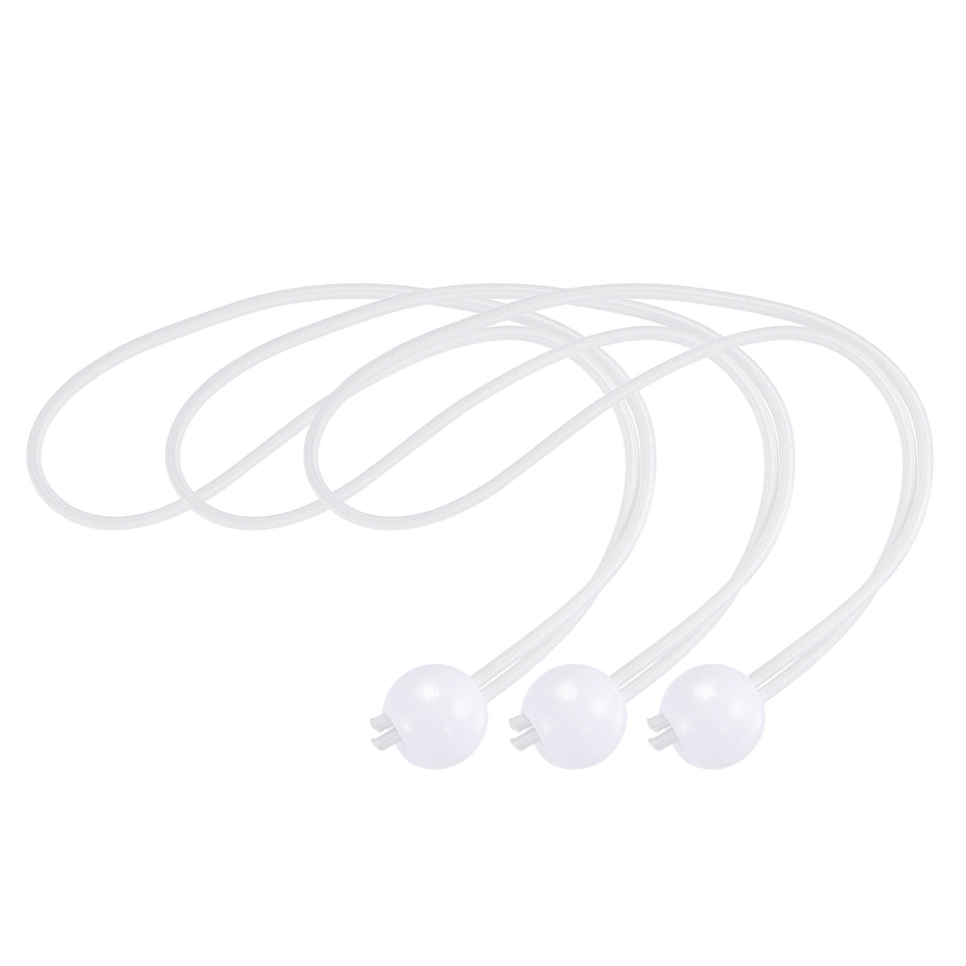 Harfington Ball Cords Elastic String, 250mm/10 Inch Ropes Tie Down Tarp Straps for Camping Canopy Tent Cargo, White Pack of 6