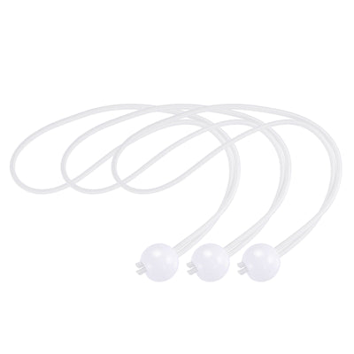 Harfington Ball Cords Elastic String, 250mm/10 Inch Ropes Tie Down Tarp Straps for Camping Canopy Tent Cargo, White Pack of 6