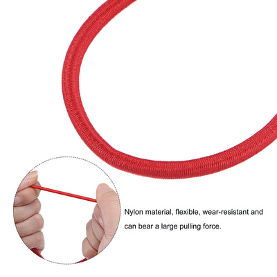 Harfington Ball Cords Elastic String, 200mm/8 Inch Ropes Tie Down Tarp Straps for Camping Canopy Tent Cargo, Red Pack of 25