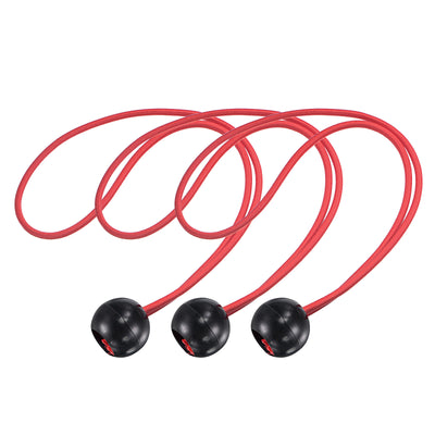 Harfington Ball Cords Elastic String, 250mm/10 Inch Ropes Tie Down Tarp Straps for Camping Canopy Tent Cargo, Red Pack of 6