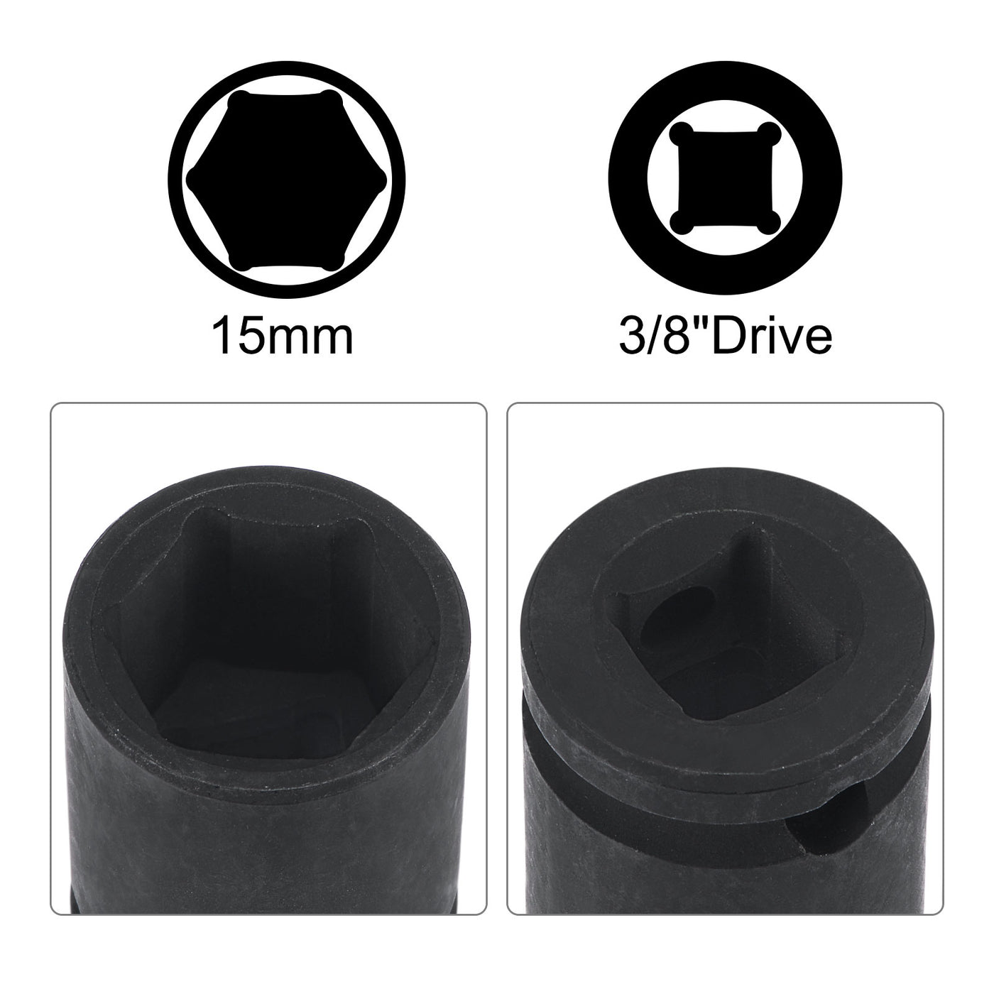 Harfington 6-Point Impact Shallow Socket with Adapter