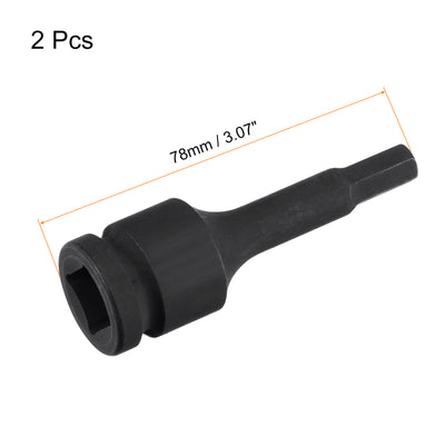 Harfington Impact Hex Bit Socket Square Drive CR-MO SAE Sizes