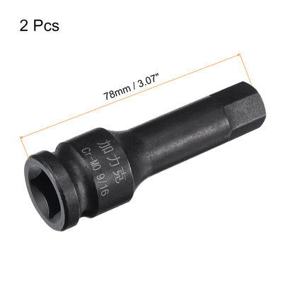 Harfington Impact Hex Bit Socket Square Drive CR-MO Steel SAE Sizes