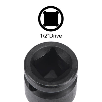Harfington Impact Hex Bit Socket Square Drive CR-MO Steel SAE Sizes