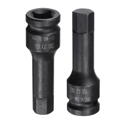 Harfington Impact Hex Bit Socket Square Drive CR-MO Steel SAE Sizes