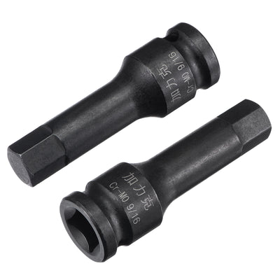 Harfington Impact Hex Bit Socket Square Drive CR-MO Steel SAE Sizes