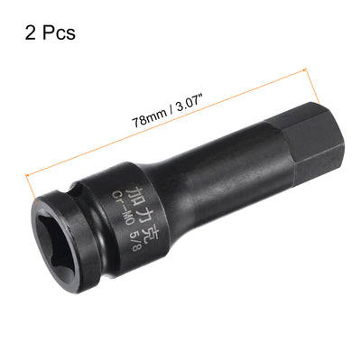Harfington Impact Hex Bit Socket Square Drive CR-MO Steel SAE Sizes