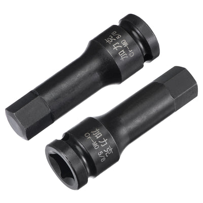 Harfington Impact Hex Bit Socket Square Drive CR-MO Steel SAE Sizes